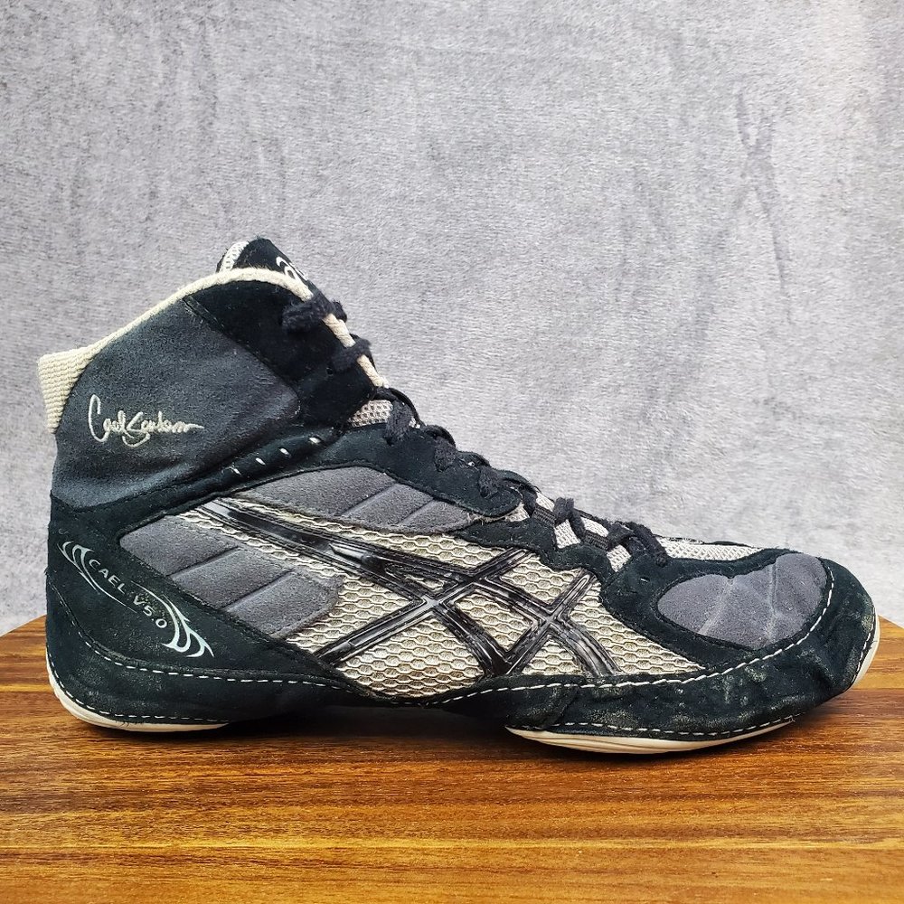 Asics Cael Sanderson Wrestling Shoes Men's 11 Black S… Gem